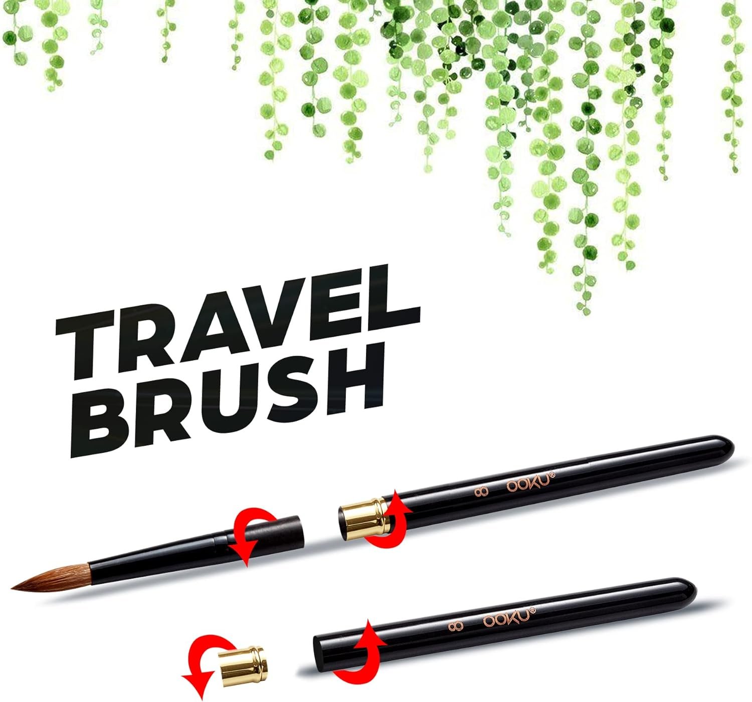 1 Pc Paint Brushes | Travel Watercolor Brush with Reversible Cap | Premium Fine Paint Brush for Watercolor, Gouache, Acrylic, Pocket Brush - Brush No.2