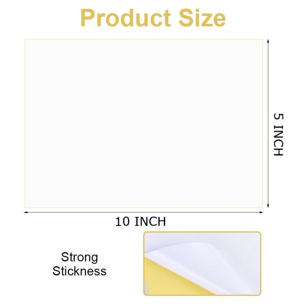 20 pcs Self Adhesive Sticker Paper 5X10 inch Can be printed with inkjet and laser - 5x10 inch Matte