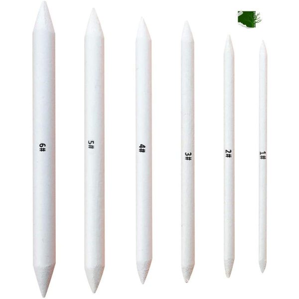 Blending Stumps and Tortillions, Sketch Drawing Tools, Paper Art Blenders for Student Sketch Drawing 6 Pcs