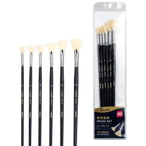 Deli 73896 Painting Brush Fan Bristle Set 6's