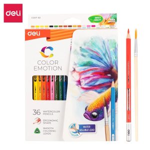 Deli Watercolor Pencil 36 Color Drawing Pen Art Set Children Kids Painting Sketching Water Color Pencil Kit