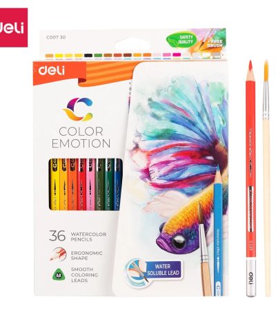 Deli Watercolor Pencil 36 Color Drawing Pen Art Set Children Kids Painting Sketching Water Color Pencil Kit