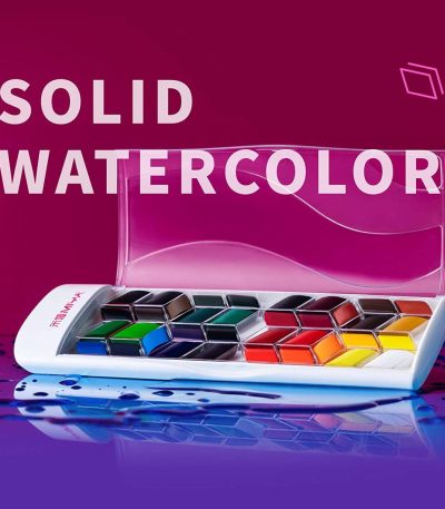 HiMi MIYA Watercolor Paint Set Includes 36 Vibrant Colors, Water Color Painting Kit in Portable Case for Artist, Students, Beginners and Kids, Travel Watercolor Set (White)
