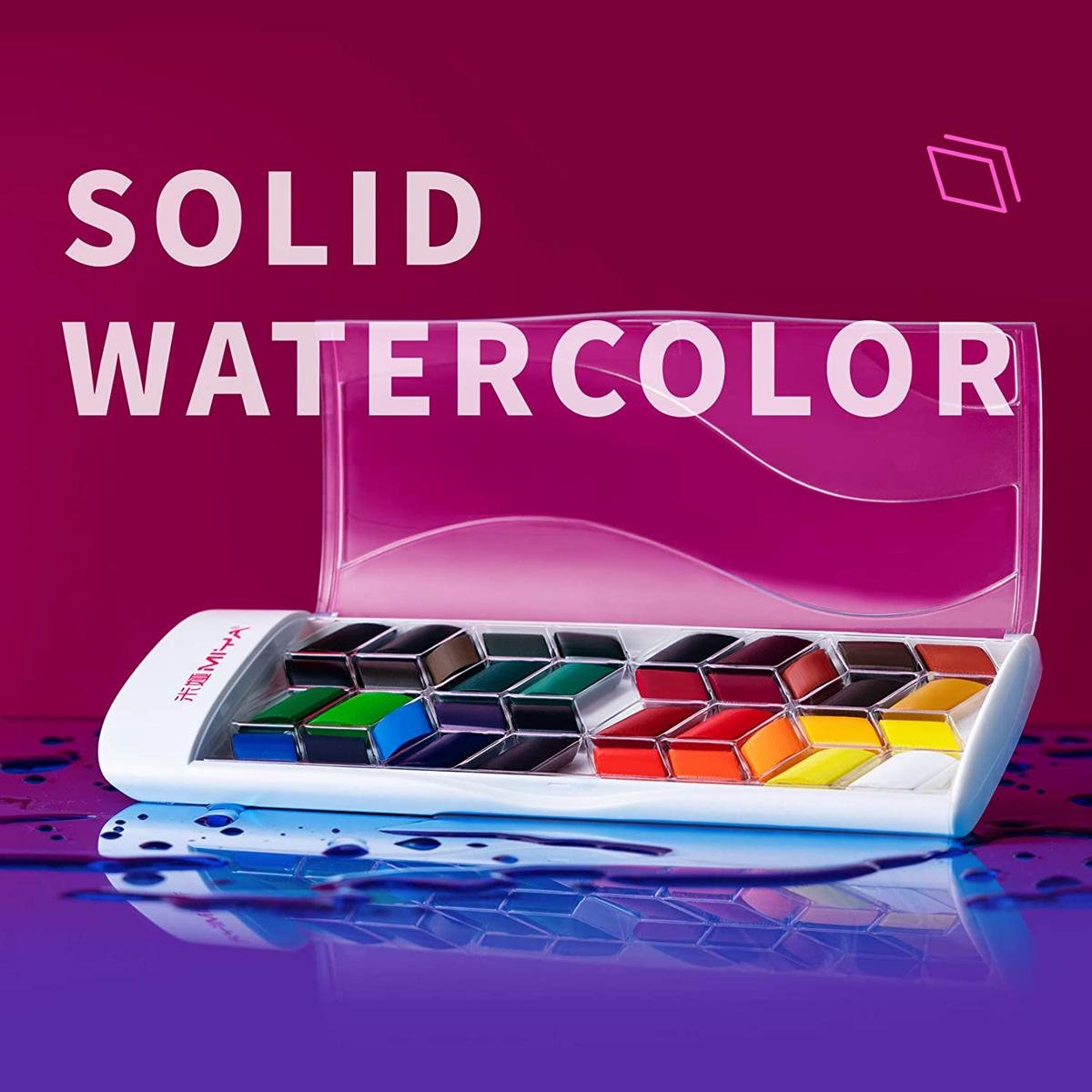 HiMi MIYA Watercolor Paint Set Includes 36 Vibrant Colors, Water Color Painting Kit in Portable Case for Artist, Students, Beginners and Kids, Travel Watercolor Set (White)