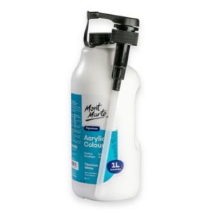 Mont Marte Acrylic Paint Pump Bottle 1L - Titanium White