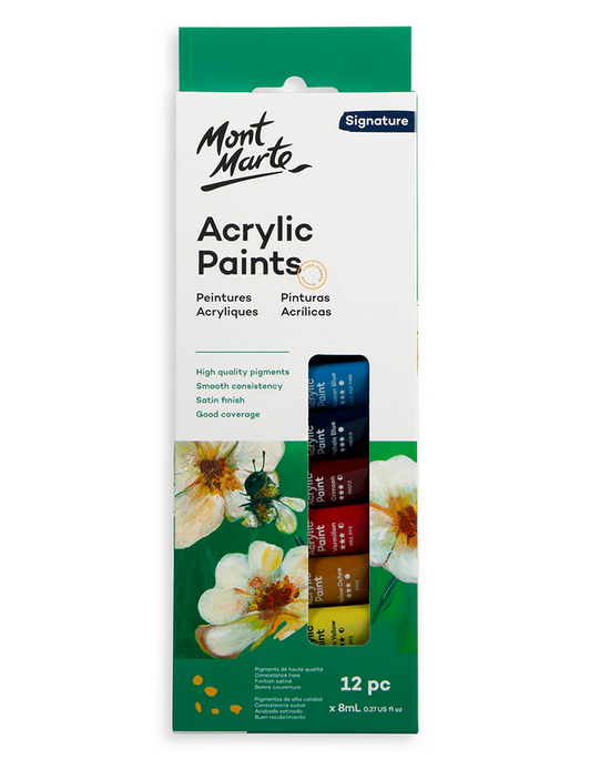 Mont Marte Acrylic Paint Set 12pc x 8ml