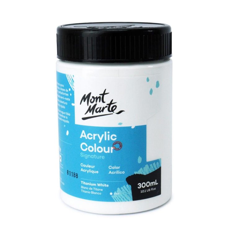 Mont Marte Premium Acrylic Colour Paint 300ml - Titanium White