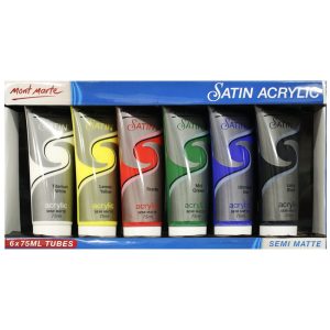 Mont Marte Satin Acrylic Semi Matte 6pc*75ml PMSS0001