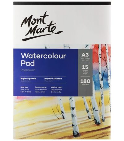 Mont Marte Watercolor Pad German Paper A3 180gsm 15sheet