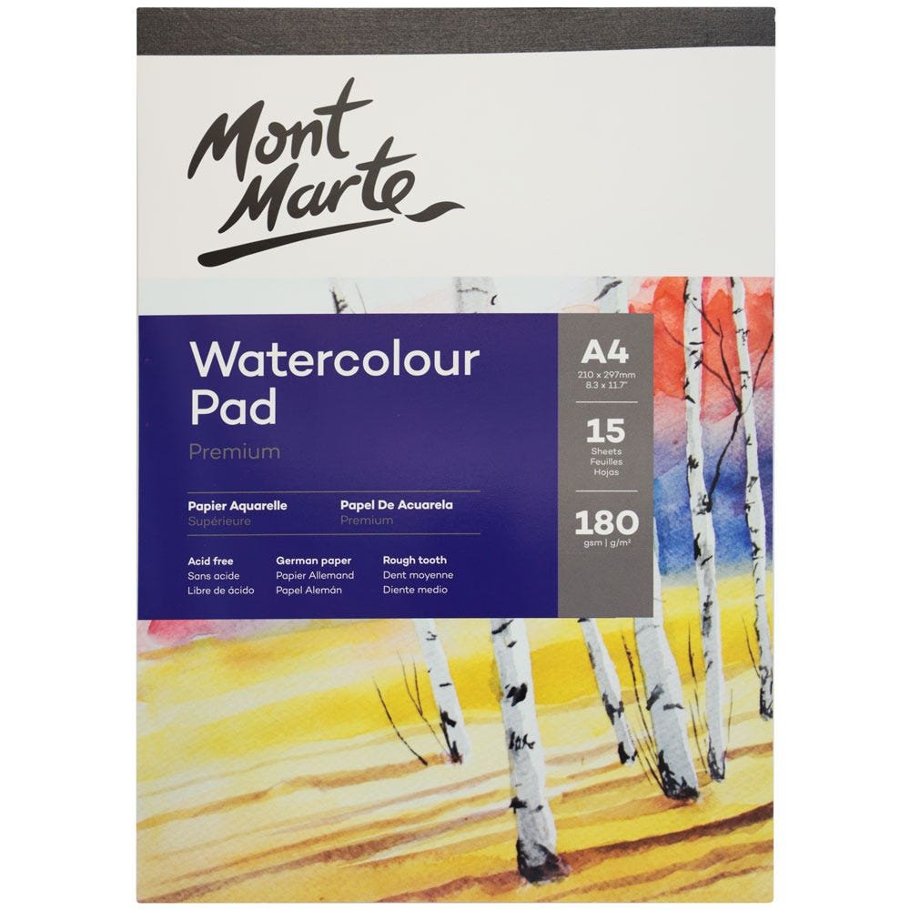 Mont Marte Watercolor Pad German Paper A4 180gsm A4