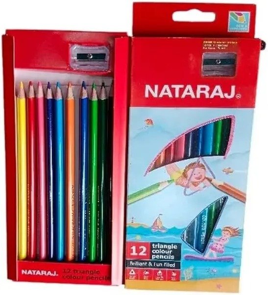 Nataraj Full Size Colour Pencil Set Bright & Playful Colors | Non-Toxic & Safe for Childrens | Set of 12 shades