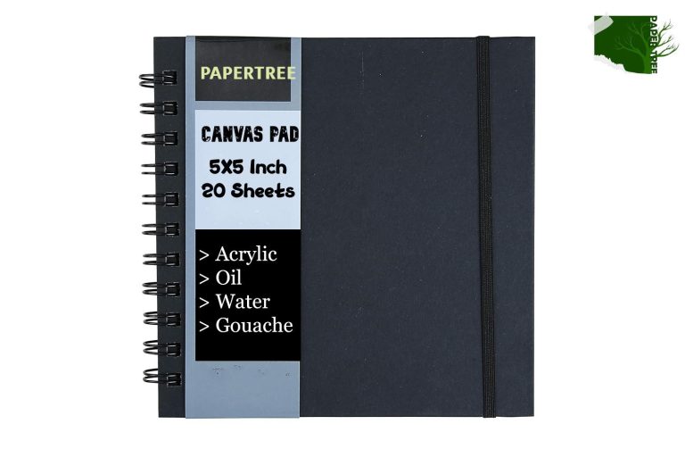 Papertree Canvas Pad Black cover spiral bound 5x5 inch , 20 sheets