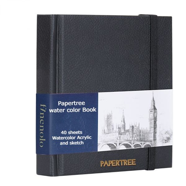 Papertree Premium Water & Acrylic Pad Black Leather Cover