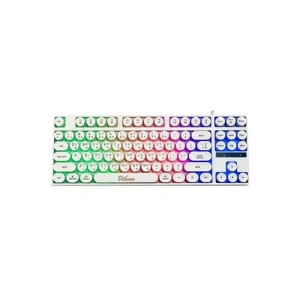 PC Power K87 RGB Wired Gaming Keyboard with Bangla (White)