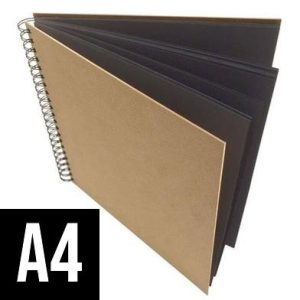 Premium Black Note Book Sketch pad - Good for Quick Sketching and Drawing with Pencils, Pastels, and Charcoal.